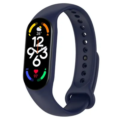 Produktbild von Silikon-Smartwatch-Armband – Passend für Xiaomi Mi Band 7 – Dunkelblau – Strap-it Uhrenarmband / Armband