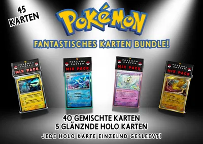 Produktbild von Pokémon Karten Bulk 45 Stk + 5 Holo / Holo Reverse Deutsch - MYSTERY PACK