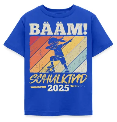 Produktbild von Spreadshirt Bääm! Schulkind 2025 Einschulung Kinder T-Shirt, 98/104 (3-4 Jahre), Royalblau