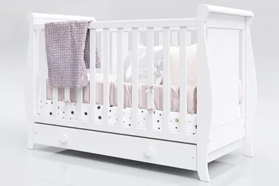 Misza Premium z szufladą i gryzakami 120cm x 60cm kolor biały + materac – zdjęcie produktu 1
