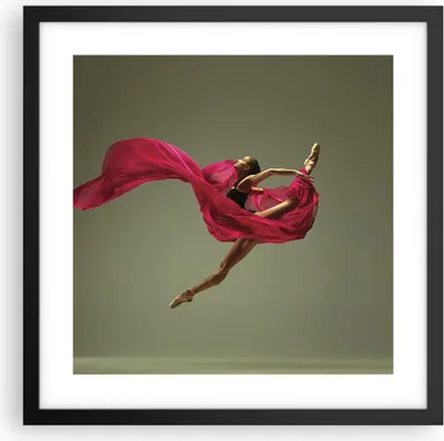 Produktbild von Gerahmtes Poster - Schwarzer Rahmen - Tänzer Ballett Künstler - 40x40 cm - Wand Bild - Wanddeko - Wandbilder - Kunstposter - Wandposter - Bilderrahmen - Bilder - Kunstdruck - P2BAC40x40-5037