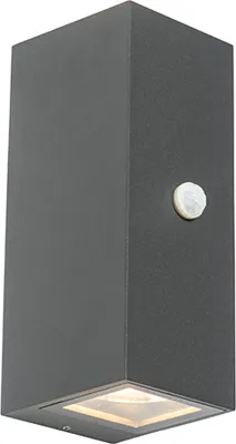 Produktbild von Moderne Wandleuchte Anthrazit IP44 mit Bewegungsmelder Baleno II