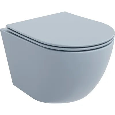 Obrázok produktu pre Mexen Lena WC misa Rimless s pomaly padajúcim sedátkom, duroplast, Matná šedomodrá- 30224069