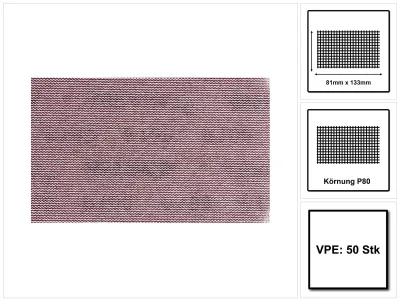 Image de Mirka Feuilles abrasives Abranet 81 x 133 mm Grip P80 50 pièces 5417805080