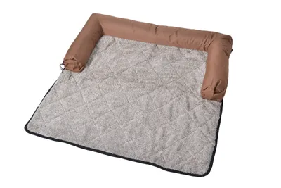 Produktbild von Hundebett  mit Atmungsaktiver Schwamm und Weicher Plüsch ,Plüschkuscheliges Hundehaus Waschbares Hundedecke Rutschfest für Sofaschutz Tier ,Braun Melange 115*90cm