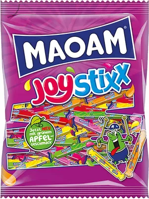 Obrázok produktu pre Maoam Joystixx žuvacie tyčinky extra ovocné štipľavé 325g