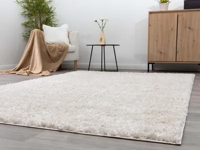 Produktbild von Steffensmeier Hochflor Teppich Vaasa | Shaggy Langflor Teppich | Wohnzimmer, Schlafzimmer, Beige, Größe: 65x130 cm