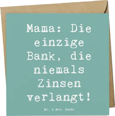 Produktbild von Mr. & Mrs. Panda faltkarte Spruch Mutter Bank - Meeresbrise - Geschenk, Geburtstag, Grußkarte, Glückwunschkarte, doppelkarte, Familienmitglieder, anlasskarte, Muttertag