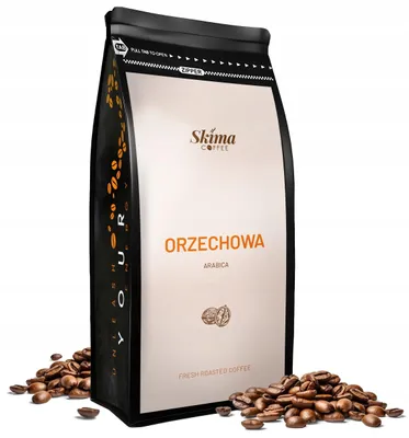 Zdjęcie produktu dla Kawa ziarnista 1kg ORZECHOWA SMAKOWA 100% ARABICA Świeżo Palona + GRATIS