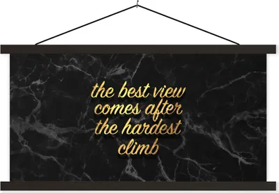 Produktbild von MuchoWow® Textilposter Zitate - Sprichwörter - Gold - Marmor 60x30 cm mit schwarzem Rahmen - Textilien