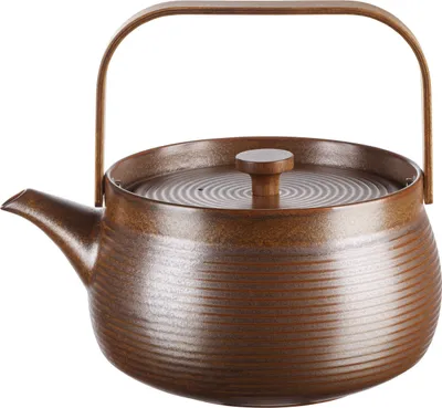 Produktbild von ASA Selection Japandi Teekanne mit Holzgriff, Tee Kanne, Porzellan, Brown, 1.5 L, 23370238