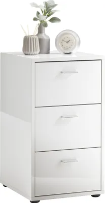 Obrázek produktu pro Nachtkonsole >VIRGINIA 1 UP< in hochlanz weiß - 35x62,4x39,9cm (BxHxT)
