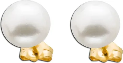 Produktbild von Perlen Ohrringe Gelbgold 375 9 Karat Süßwasserzuchtperlen 9mm