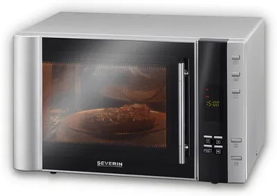 Produktbild von Mikrowelle Grill Heißluft 30l SEVERIN MW 7775 3in1 Timer 10 Programme MW 7775 aus Edelstahl, schwarzsilber Mikrowelle Mit Grill Und Heißluftfunktion 3-in1 Mikrowelle Mikrowelle Minibackofen Mikrowellengerät Mikrowelle Mit Backofenfunktion Mikrowelle Mit Doppelgrill