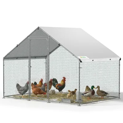 Produktbild von Sekey Hühnerstall Winterfest für 10 Hühner XXL Freilaufgehege Kleintierstall Voliere 2x3x2m Hühnerstall für 6 Hühner Kleintiere Schloss Freigehege