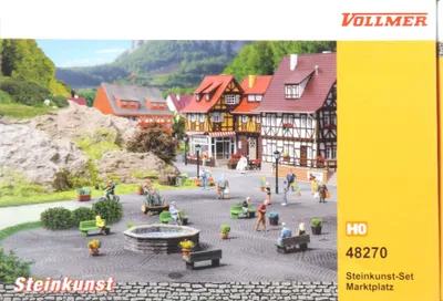Produktbild von Vollmer 48270 Steinkunst-Set Markplatz Spur H0 in