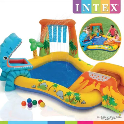 Produktbild von INTEX Pool Aufblasbar Dinosaur Play Center 249x191x109 cm 57444NP
