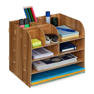 Obrázok produktu pre Organizér na stôl s úložnými priehradkami RD42746, hnedá