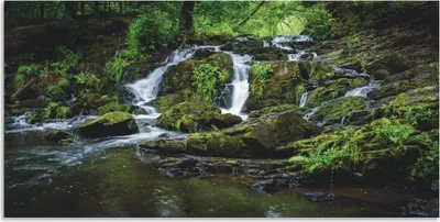 Produktbild von ARTland Wandbild Alu für Innen & Outdoor Wasserfall Panorama Größe: 150x75 cm