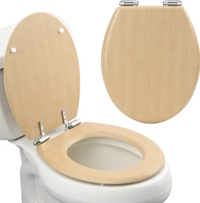 Produktbild von Navaris Toilettensitz - Toilettensitz im Bambus-Design - Toilettendeckel Bambus - Klodeckel - Für alle handelsüblichen Toiletten - Einfache Montage