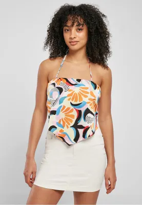 Image de Urban Classics Ladies Cropped AOP Satin Triangle Top magicmangoabstract - XS