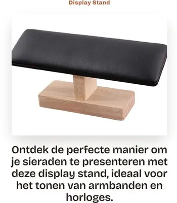 Produktbild von Armbandhalter aus Holz – Schmuckhalter – Armbandpräsentierer – PolyurethanAbdeckung – Samtinnenfutter – 20 x 6 cm – Schmuckständer