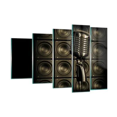 Produktbild von Bilder auf glas - Mikrofon Retro Singen - 150x100cm - Glasbilder - Wandbilder - Kunstdruck - zum Aufhängen bereit - Wanddekoration aus Glas - Glas Bilder - Wandbild auf Glas - GEG150x100-0306