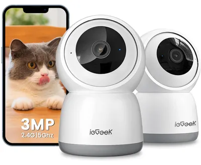 Obrázek produktu pro 2 kusy Wi-Fi bezpečnostní kamery pro vnitřní použití, 360°, IP kamera s duální Wi-Fi