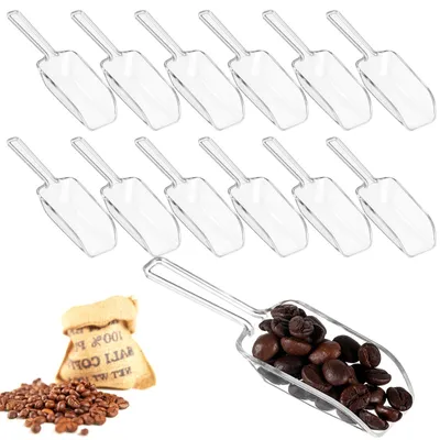 Produktbild von 12x Transparente Küchenschaufeln Kunststoff 11 cm für Mehl Kaffee