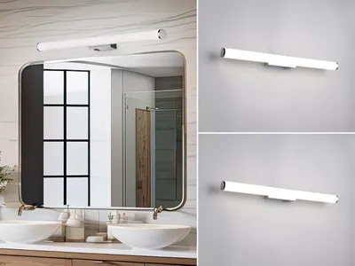 Produktbild von 2er Set LED Bad Spiegelleuchten mit Schalter, Wandleuchten Badezimmer Chrom 60cm
