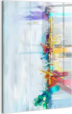 Produktbild von Designer Glasbild - Wandbild - Glas Bild - 20x30 cm - Abstrakte Öllandschaft