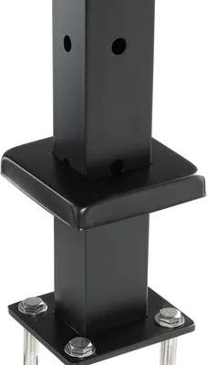 Immagine prodotto di Palo per ringhiera in cavo 36x1x2 pollici a forma di L con foro angolare Nero 1 pezzo