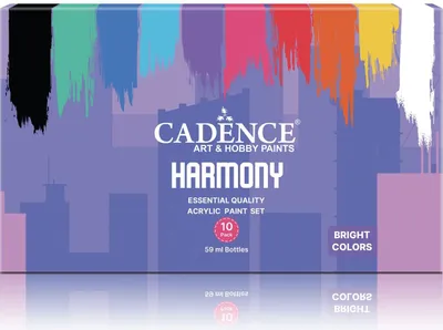 Produktbild von Cadence Acrylfarben Set - Harmony leuchtende Farben 10x59 ml Malen
