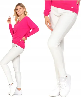 Produktbild von Moraj | Damenhose - Weiß - Größe L - Elegante Baumwolle - Bequeme Röhre