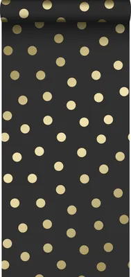 Productafbeelding van Origin Wallcoverings behang stippen zwart en goud 53 cm x 10.05 m