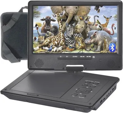 Obrázek produktu pro Přenosný DVD přehrávač s Bluetooth, 10,5palcovým otočným displejem, pro děti