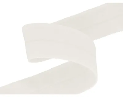 Falzgummi 20mm in Weiß hochelastisch – Faltgummi Schrägband Detailansicht.