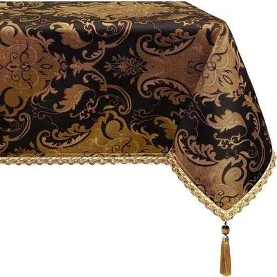 Obrázok produktu pre Obrus Famanu s franjami, vodeodolný - 140 x 200 cm, čierna farba