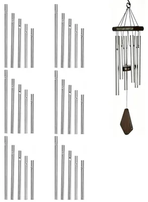 Immagine prodotto di Kit per creare campanelli eolici in alluminio, confezione da 30 pezzi, 5 lunghezze (7-11,5 cm), colore argento