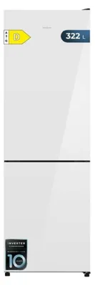 Image de Cecotec Réfrigérateur Combi 322L Bolero CoolMarket Combi 322i White Glass D. 185,5cm de Hauteur, 59,5cm de Largeur