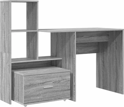 Obrázek produktu pro vidaXL Psací stůl Šedý Sonoma 131,5 x 50 x 106,5 cm Dřevěný materiál