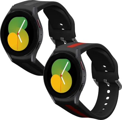 Produktbild von kwmobile 2x Sportarmband kompatibel mit Samsung Galaxy Watch 5 / Watch 5 Pro / Watch 6 / 6 Classic Armband - Fitnesstracker Band Set aus TPU Silikon