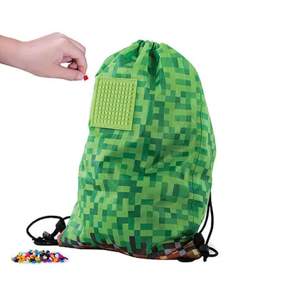 Image de Pixie -Crew -Pochette sur le dos Minecraft Green Brown