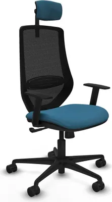 Productafbeelding van Kantoelstoel Piqueras y Crespo D036N2W, zwart met petroleumgroene details