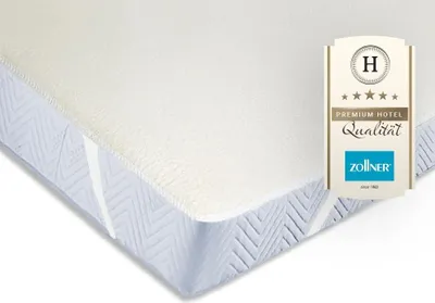 Produktbild von ZOLLNER Matratzenschoner - Topper mit praktischen Eckgummis für Allergiker geeignet – Baumwolle waschbar bis 95°C 180x200 cm Hotelqualität