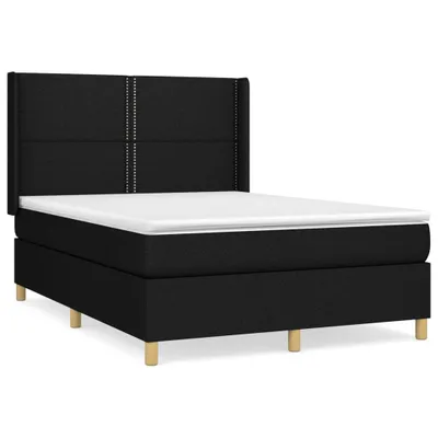 Produktbild von vidaXL Boxspringbett mit Matratze Schwarz 140x200 cm Stoff