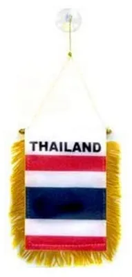Autoflagge Thailand 15x10 cm, Polyester, mit Saugnapf