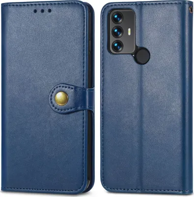 Produktbild von Mobigear Snap Button  TCL 305 Hülle Klapphülle Geldbörse - Blau