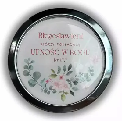 Produktbild von Lusterko kieszonkowe okrągłe z wersetem biblijnym