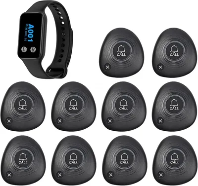 Produktbild von Drahtloses Rufsystem für Restaurants, Pager-System für Büros, drahtloser Pager, Armbandempfänger, Rufsystem mit 1 wasserdichtem Uhren-Pager und 10 Pager-Sendern